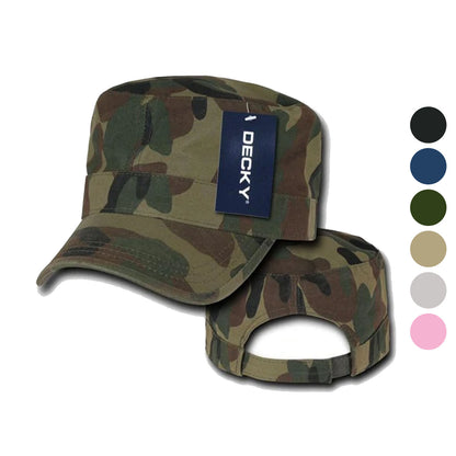 Decky Washed Gi Cotton Army Gi Military Bdu Cadet Castro Vintage Caps Hats-Navy-