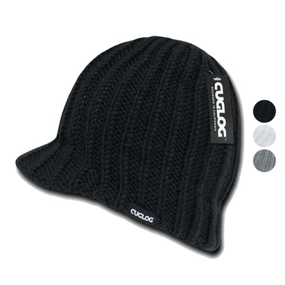 Cuglog Beanie Beanies Sweater Gi Caps Visor Ski Knitted Light-Black-