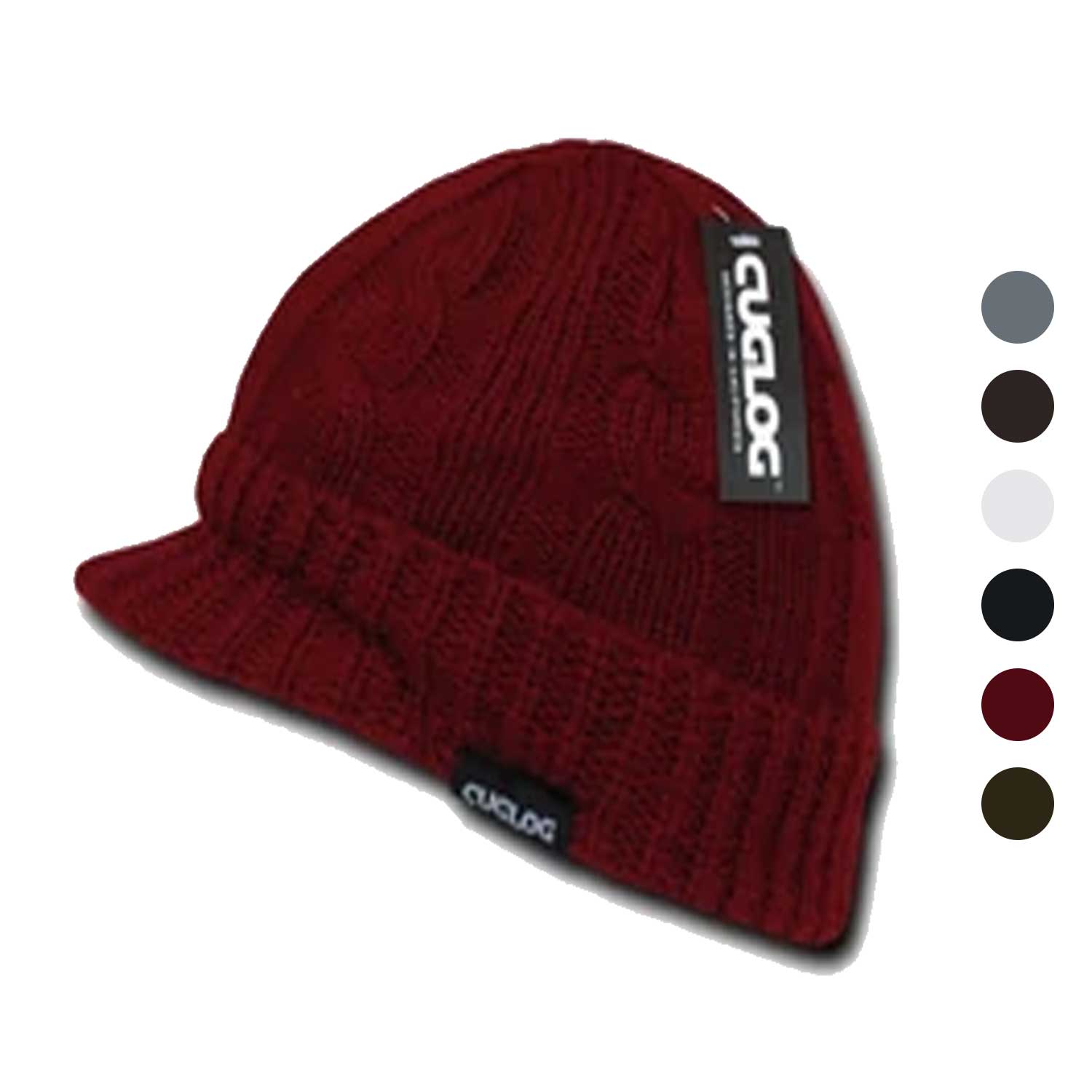 1 Dozen Cuglog Sweater Beanies Knit Cable Visor Gi Wholesale Lots-