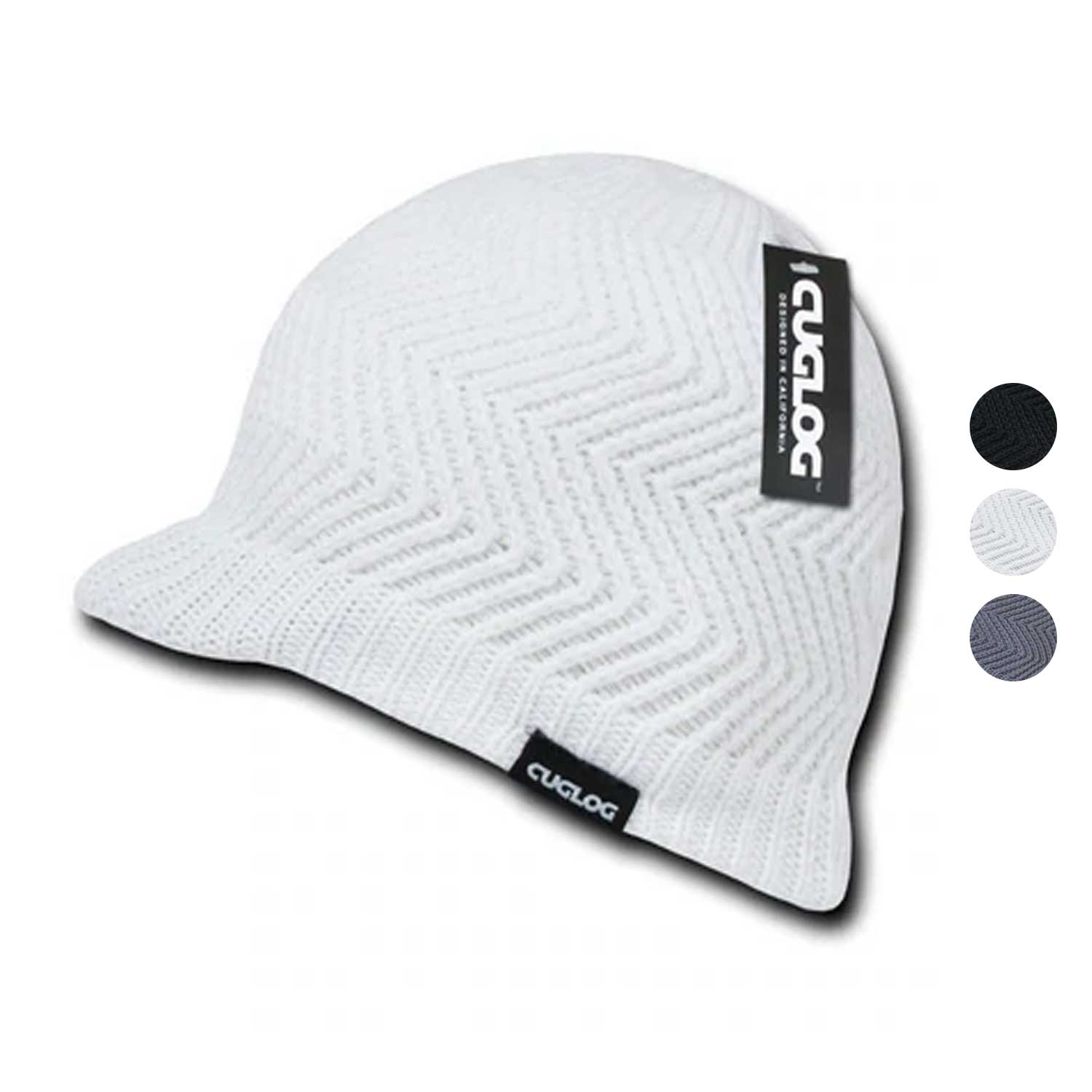 Cuglog Elbert Knit Gi Visor Beanies Caps Skull Warm Winter Caps Hats-Black-