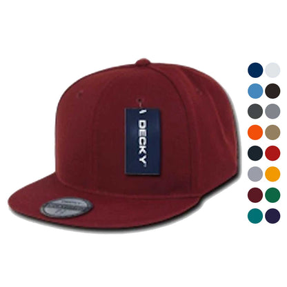 1 Dozen Decky Retro Fitted Flat Bill Baseball Hats Caps Blank Wholesale Lots!-