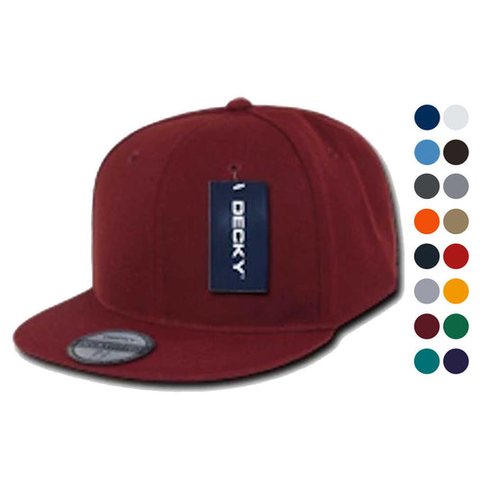 1 Dozen Decky Retro Fitted Flat Bill Baseball Hats Caps Blank Wholesale Lots!-