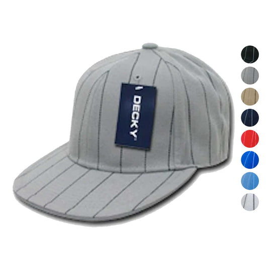1 Dozen Decky Pinstriped Fitted Flat Bill Baseball Wholesale Lots-