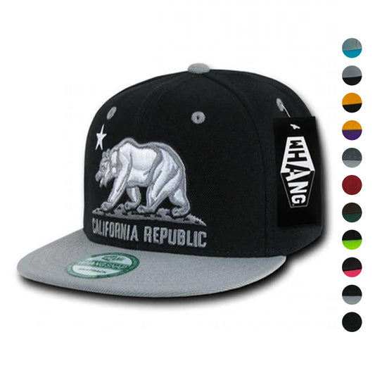 1 Dozen Flat Bill California Cali Republic Bear Snapback Caps Cap Hats Wholesale-