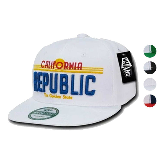 1 Dozen California Republic License Plate Flat Bill Snapback Hats Caps Wholesale Bulk-