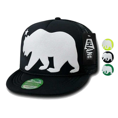 1 Dozen Whang California Cali Republic Bear Trucker Snapback Hats Wholesale-