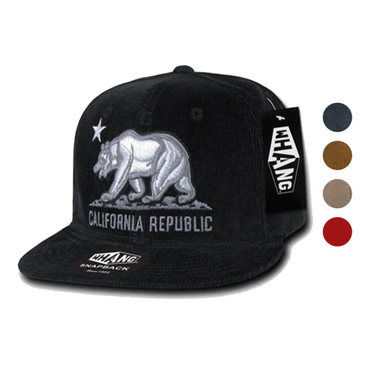 1 Dozen California Corduroy Republic Monster Bear Snapback Hat Caps Wholesale Bulk-