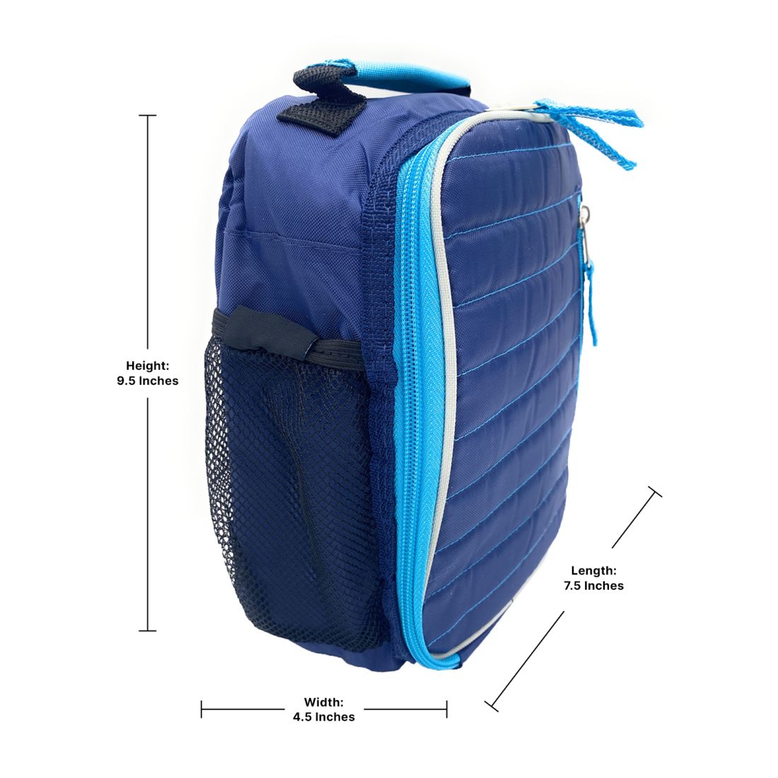 Empire Cove Vertical Insulated Lunch Bag Quilted Cooler Food Tote Picnic Travel-Blue-