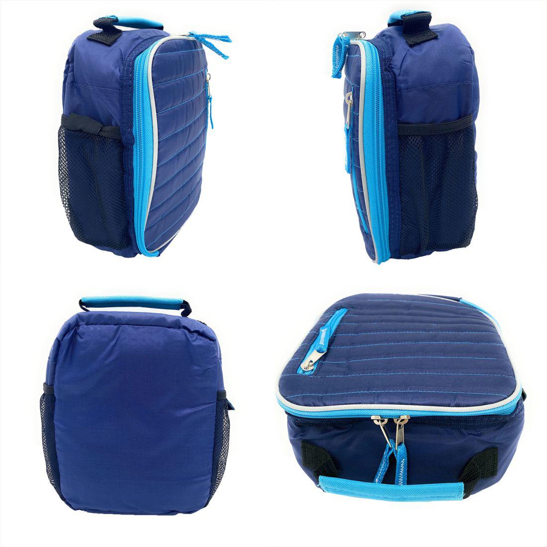 Empire Cove Vertical Insulated Lunch Bag Quilted Cooler Food Tote Picnic Travel-Blue-