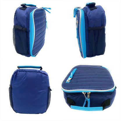 Empire Cove Vertical Insulated Lunch Bag Quilted Cooler Food Tote Picnic Travel-Blue-