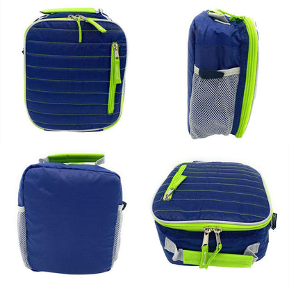 Empire Cove Vertical Insulated Lunch Bag Quilted Cooler Food Tote Picnic Travel-Blue-