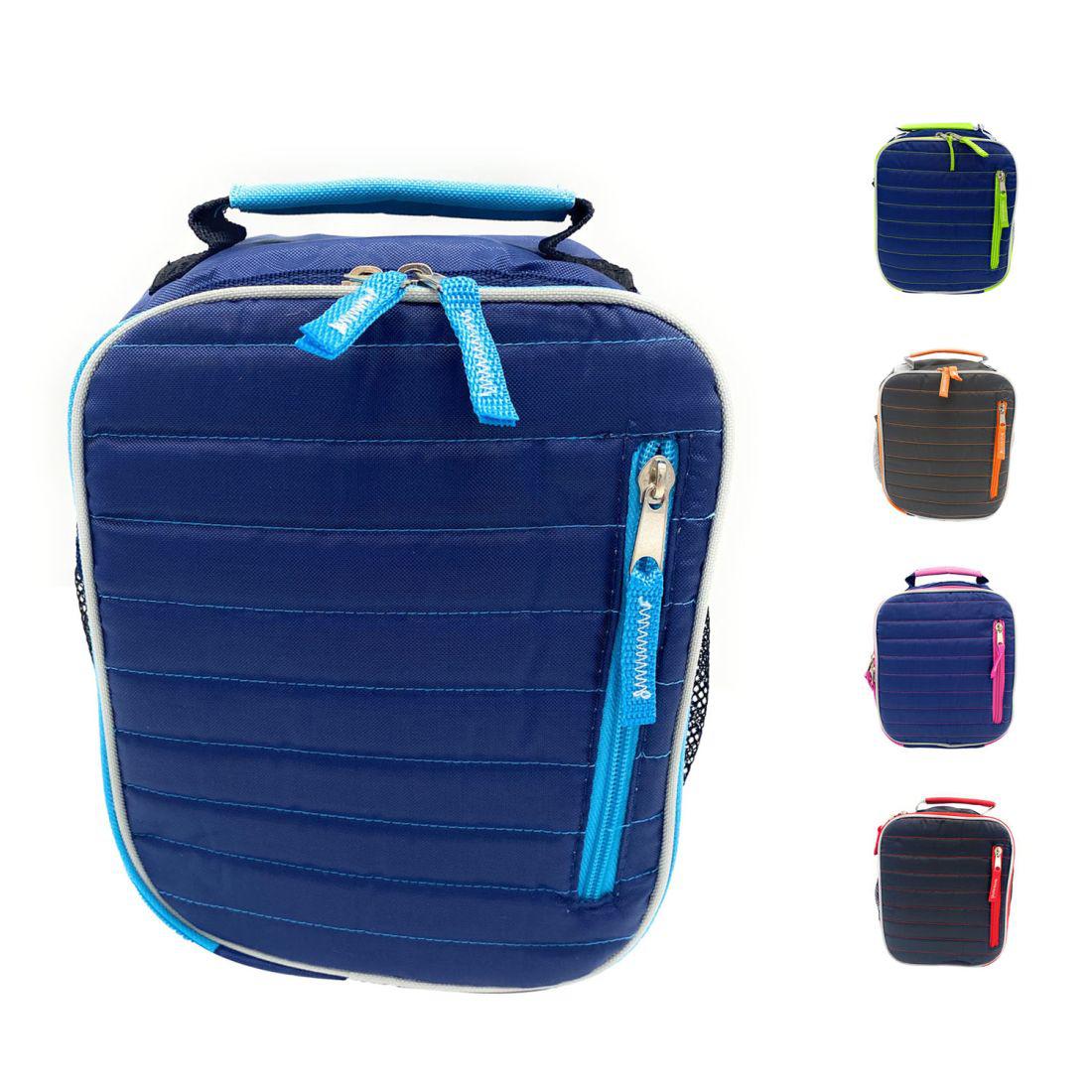 Empire Cove Vertical Insulated Lunch Bag Quilted Cooler Food Tote Picnic Travel-Blue-