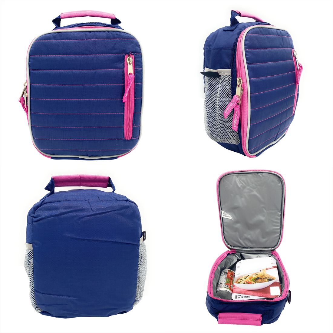 Empire Cove Vertical Insulated Lunch Bag Quilted Cooler Food Tote Picnic Travel-Blue-