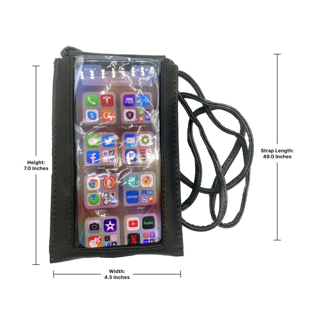 Empire Cove Cell Phone Crossbody Bags Touchscreen Clear Window Wallet Pouch Purse-Black-