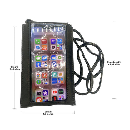 Empire Cove Cell Phone Crossbody Bags Touchscreen Clear Window Wallet Pouch Purse-Black-