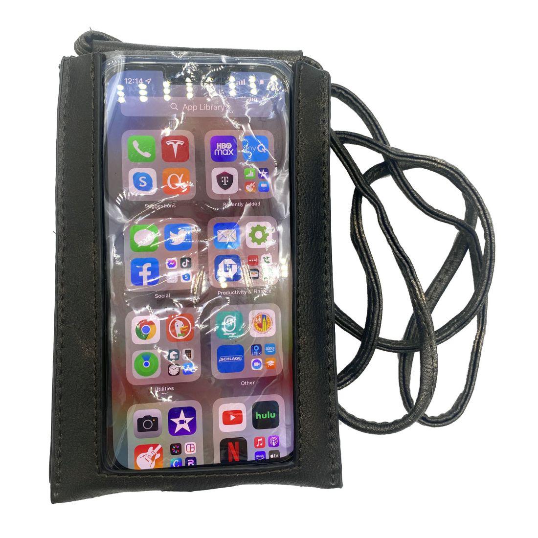 Empire Cove Cell Phone Crossbody Bags Touchscreen Clear Window Wallet Pouch Purse-Black-