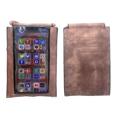 Empire Cove Cell Phone Crossbody Bags Touchscreen Clear Window Wallet Pouch Purse-Dusty Plum-