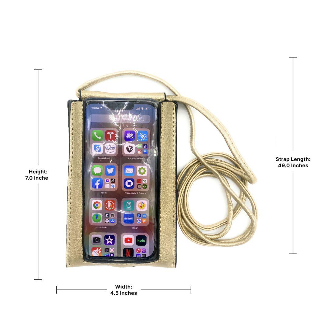 Empire Cove Cell Phone Crossbody Bags Touchscreen Clear Window Wallet Pouch Purse-Black-
