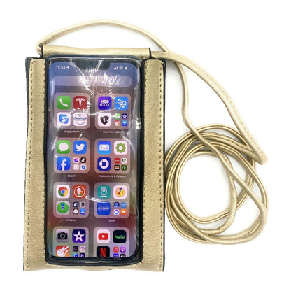 Empire Cove Cell Phone Crossbody Bags Touchscreen Clear Window Wallet Pouch Purse-Black-