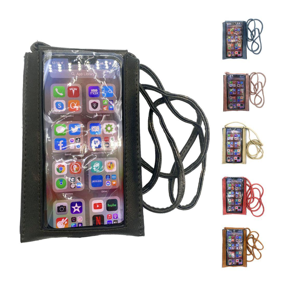Empire Cove Cell Phone Crossbody Bags Touchscreen Clear Window Wallet Pouch Purse-Black-