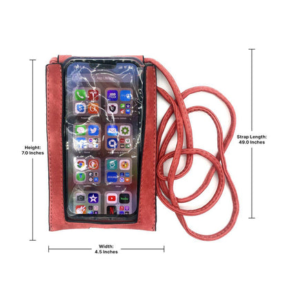 Empire Cove Cell Phone Crossbody Bags Touchscreen Clear Window Wallet Pouch Purse-Black-