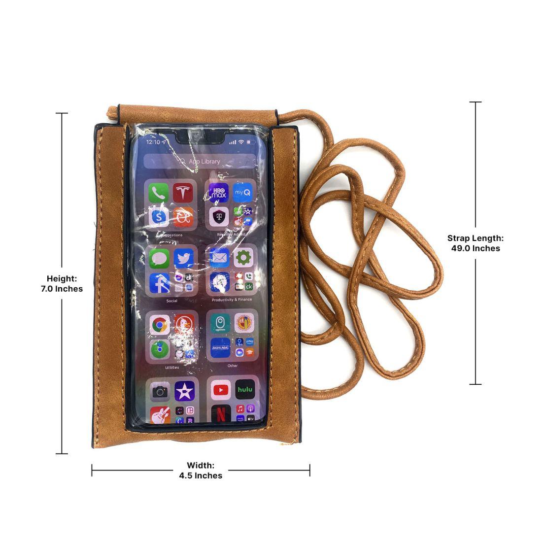 Empire Cove Cell Phone Crossbody Bags Touchscreen Clear Window Wallet Pouch Purse-Black-