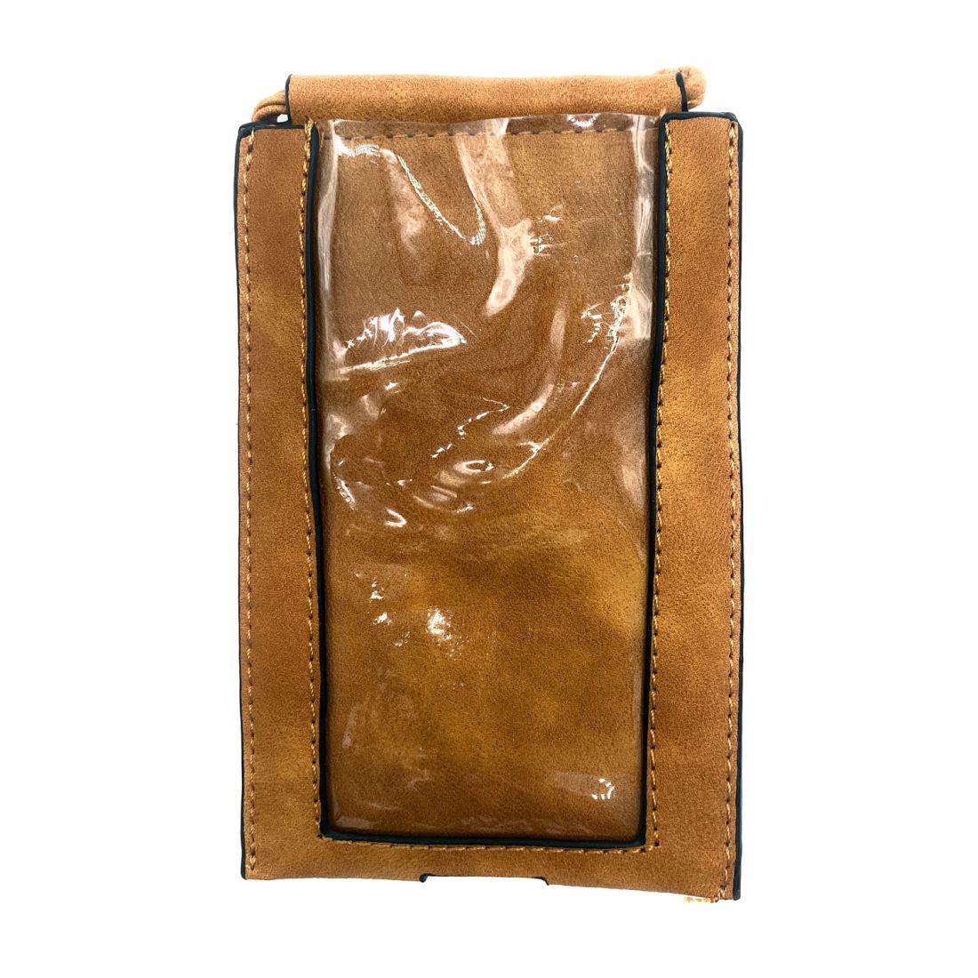 Empire Cove Cell Phone Crossbody Bags Touchscreen Clear Window Wallet Pouch Purse-Black-