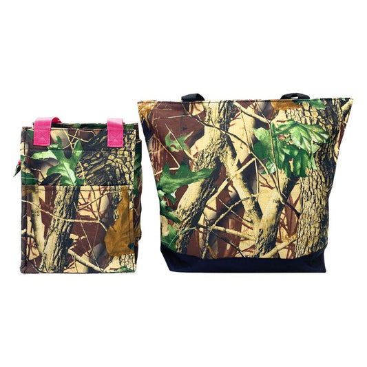 Empire Cove 2 Piece Gift Set Camouflage Large Tote Bag Insulated Lunch Bag Cooler-