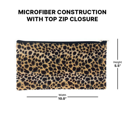 Empire Cove Womens 3 Piece Gift Set Leopard Tote Bag Cosmetic Bag Pouch Mirror-