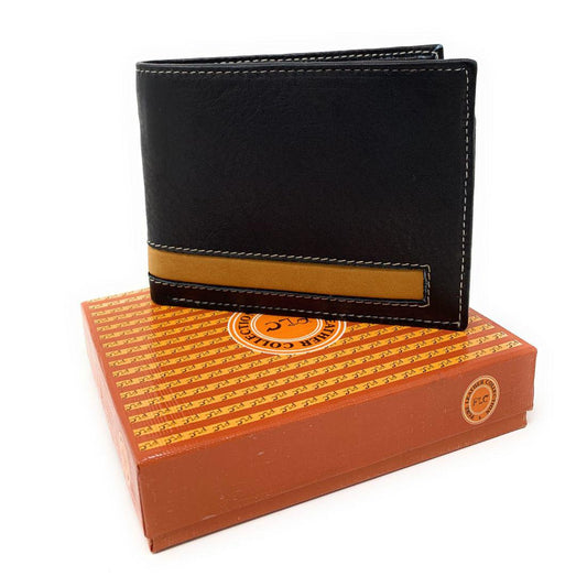 Empire Cove Stylish Genuine Leather Bifold Wallets Mens Womens-Black-