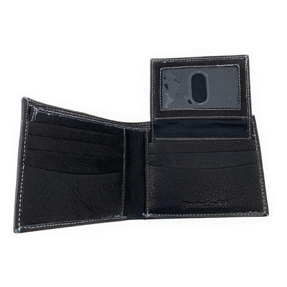 Empire Cove Stylish Genuine Leather Bifold Wallets Mens Womens-Black-