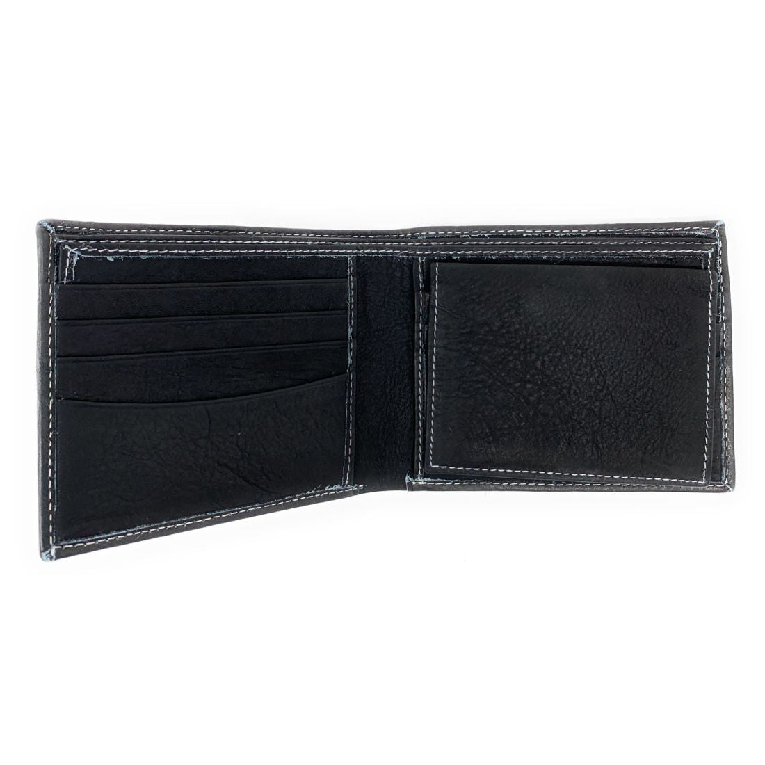 Empire Cove Stylish Genuine Leather Bifold Wallets Mens Womens-Black-