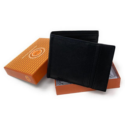 Empire Cove Stylish Genuine Leather Bifold Wallets Mens Womens-Black-