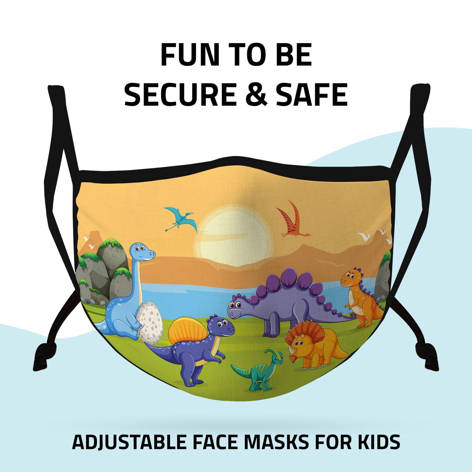Cute Face Masks 3 / 5 Packs for Kids Child Adjustable Boys Girls Ages 3 to 9 Cotton Poly Washable Reusable 2 Layer Pocket Filter-Americana-3 Pack-