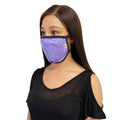Made in USA Face Masks Mouth Nose Washable Reusable Double Layer Mask Cotton Cloth Blend-Heather Purple/Black-