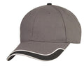 Racing Sandwich 6 Panel Low Crown Baseball Hats Caps Two Tone Brushed Cotton-Gray/Black-