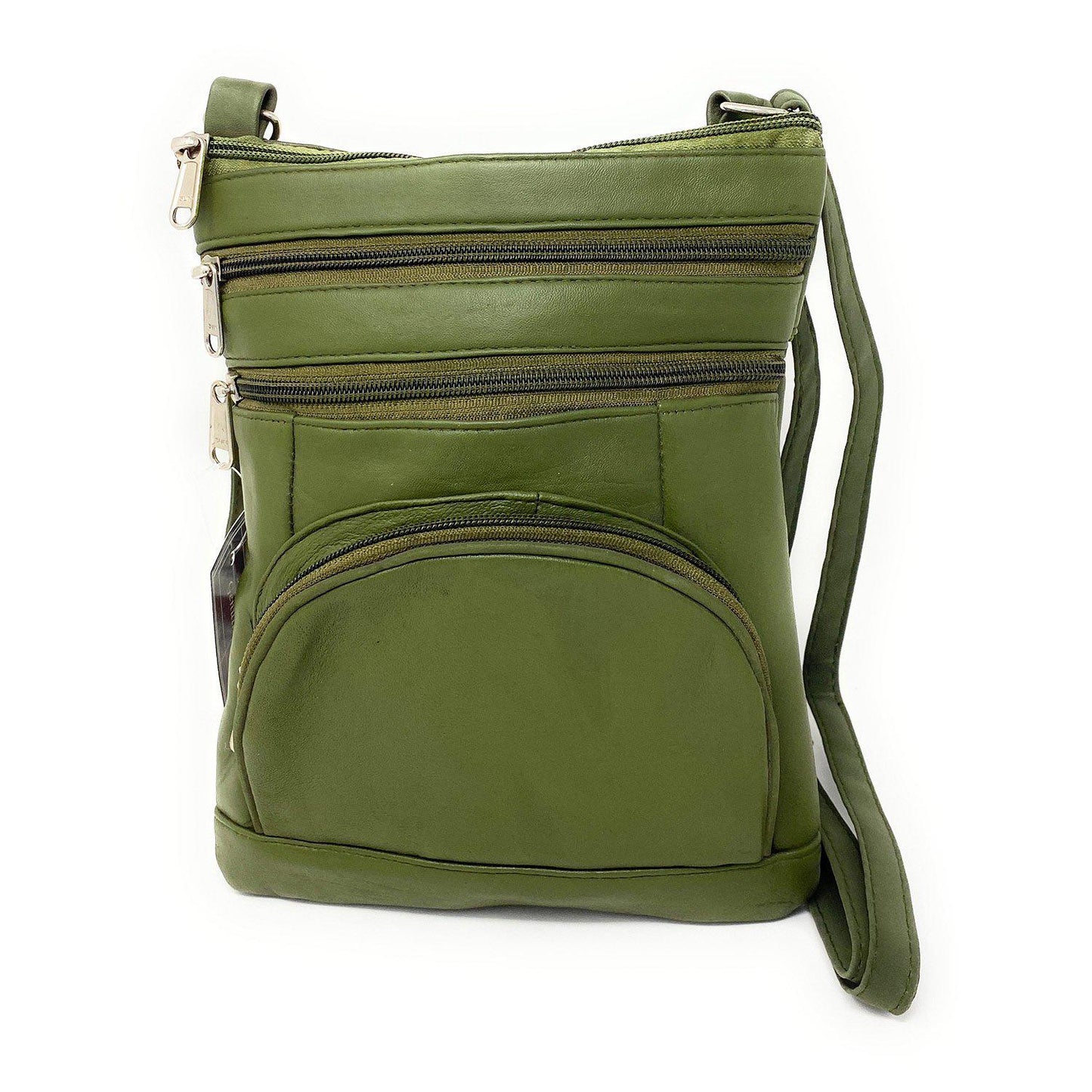 Casaba Womens Genuine Leather Crossbody Purse Shoulder Messenger Bag Organizer-Green-