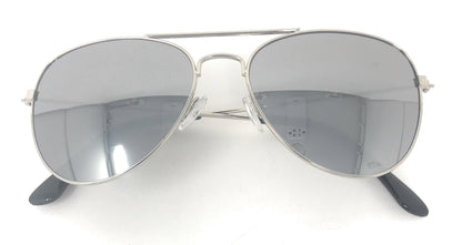 Boys Girls Kids Toddlers Children Sunglasses UV Protection Top Styles w/ Pouch-Silver Mirror (Aviator)-