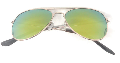 Boys Girls Kids Toddlers Children Sunglasses UV Protection Top Styles w/ Pouch-Gold Mirror (Aviator)-
