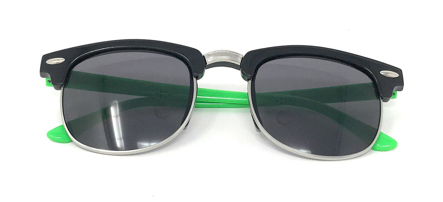 Boys Girls Kids Toddlers Children Sunglasses UV Protection Top Styles w/ Pouch-Green (Club)-
