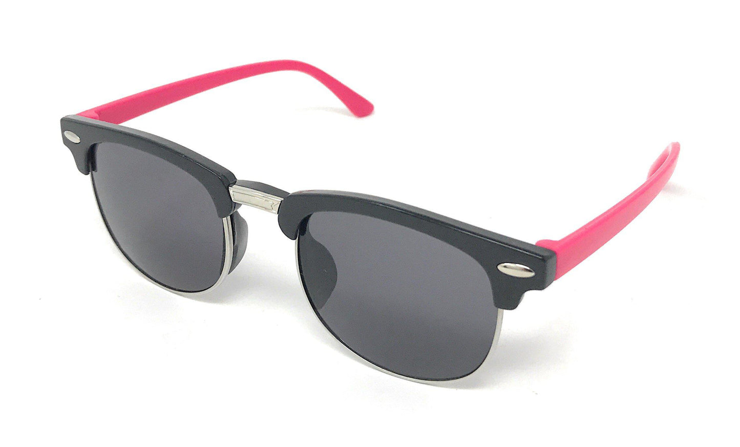 Boys Girls Kids Toddlers Children Sunglasses UV Protection Top Styles w/ Pouch-Black (Classic Way)-