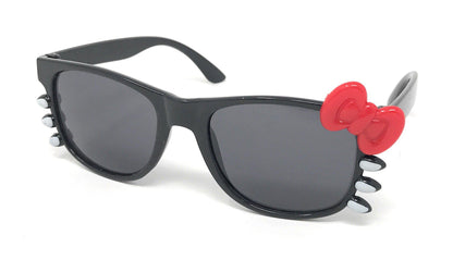 Boys Girls Kids Toddlers Children Sunglasses UV Protection Top Styles w/ Pouch-Black Solid (Cat Way)-