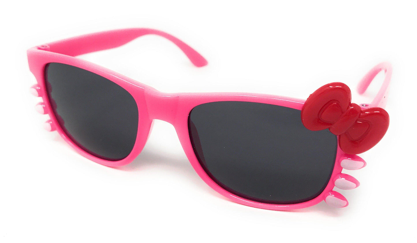 Boys Girls Kids Toddlers Children Sunglasses UV Protection Top Styles w/ Pouch-Pink Solid (Cat Way)-