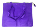 Large Big 20inch Zippered Reusable Grocery Shopping Tote Bags With Gusset-Purple-