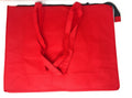 Large Big 20inch Zippered Reusable Grocery Shopping Tote Bags With Gusset-Red-
