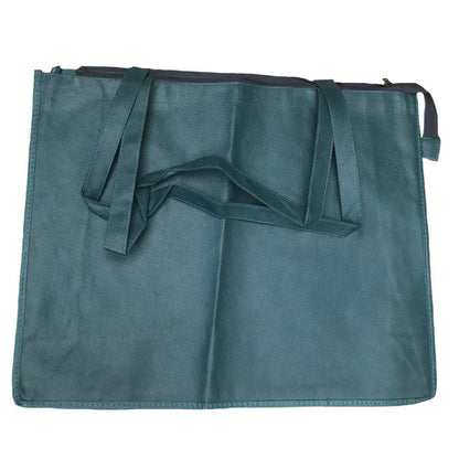 Large Big 20inch Zippered Reusable Grocery Shopping Tote Bags With Gusset-Dark Green-