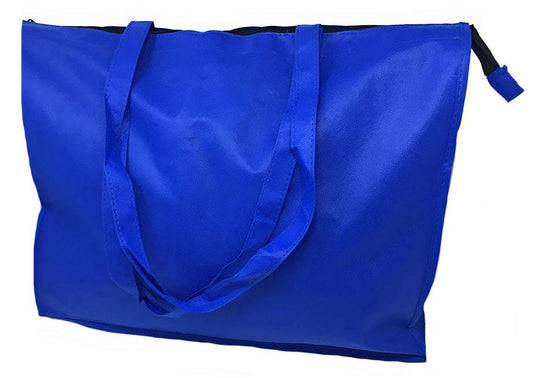 1 Dozen Large Big 20inch Zippered Reusable Grocery Shopping Tote Bags With Gusset Wholesale Bulk-
