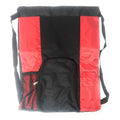 Large Big Drawstring Backpack Sack Rucksack Pack Bag Heavy Duty 14x19inch-BLACK / RED-
