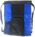 Large Big Drawstring Backpack Sack Rucksack Pack Bag Heavy Duty 14x19inch-BLACK / ROYAL-