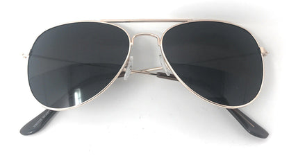 Boys Girls Kids Toddlers Children Sunglasses UV Protection Top Styles w/ Pouch-Black / Gold (Aviator)-